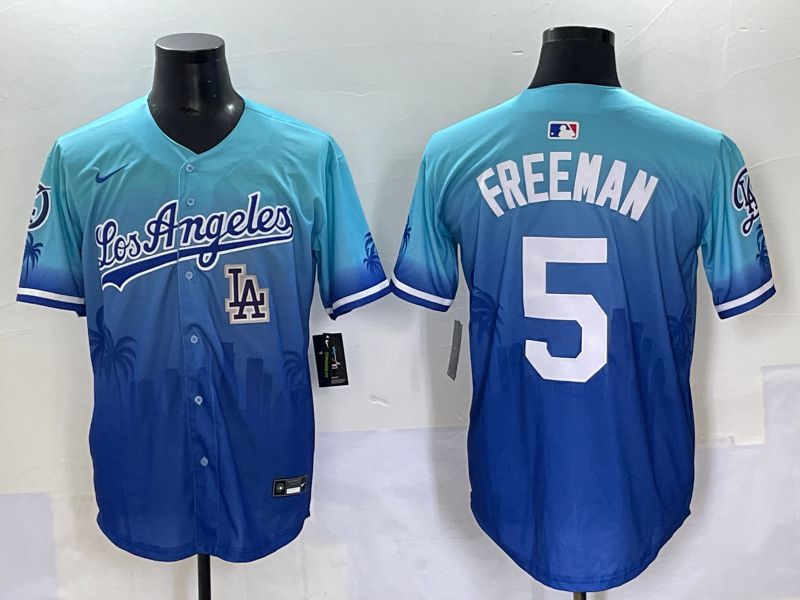 Men 2025 Los Angeles Dodgers #5 Freeman Blue Nike MLB Jersey Daoqite style 8->los angeles dodgers->MLB Jersey